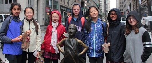 Girl Scouts on Wall Street in New York City