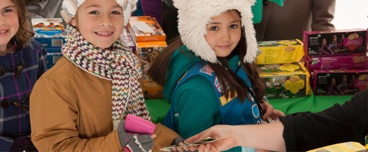 Girl Scouts sell cookies