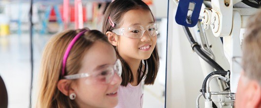 Two Girl Scouts learning about STEM